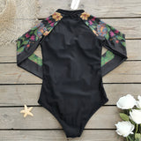 GORUNRUN-Summer Vacation Swimwear Beach Wear Long Sleeve Zipper Printed Surf One Piece Swimsuit