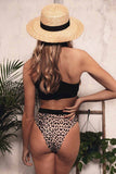 GORUNRUN-spring summer beach outfit  Women's One Shoulder Leopard Print Bikini