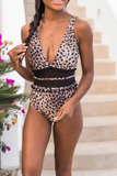 GORUNRUN-spring summer beach outfit Casual Vacation Leopard Split Joint Swimwears