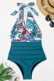 GORUNRUN-spring summer beach outfit Fashion Vacation Print Patchwork Swimwears