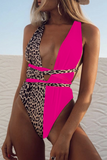 GORUNRUN-spring summer beach outfit Vacation Leopard Patchwork Swimwears