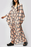 GORUNRUN-spring summer beach outfit Vintage Vacation Geometric Print Contrast Swimwears Cover Up