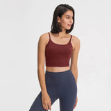 GORUNRUN-Fitness & Yoga Wear LIFETIME Women Tank  with Shelf Built In Bra Crop Top with Removable Padding Longline Sports Bra for Workout Lounging