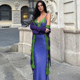 Women's 2024 Spring New Fashion Sexy Lace Splicing V-Neck Slim Suspender Dress Dress Club Clothing Vestidos