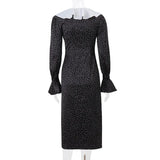 GORUNRUN-2024  new autumn women's fashionable and sexy French style floral long-sleeved dress elegant and casual Vestidos