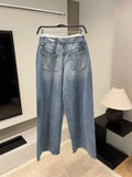 GORUNRUN- GORUNRUN - New women's jeans autumn new wide leg boxer briefs stacked design floor mopping pants for women