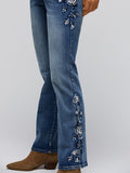 GORUNRUN Casual Embroidered Floral Denim Jeans