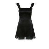 GORUNRUN-Women Summer Sexy y2k Fairy Dress Casual Loose Dress Reversible Sleeveless Black Mini Dress
