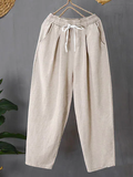 GORUNRUN Casual Plain Loose Cotton Pants