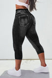 GORUNRUN Plain Casual Tight Capris Leggings