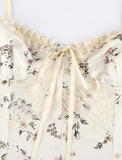 GORUNRUN-Ins Style Street Fashion Floral-print Lace Corset Top