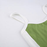 GORUNRUN-summer outfits y2k style casual spring outfits Contrast Trim Vintage Crop Cami Top