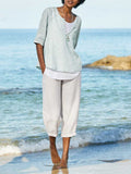 GORUNRUN Summer Linen Casual Solid Pants