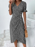 GORUNRUN  Vacation Floral V Neck Dress