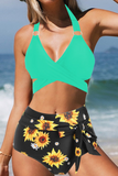 GORUNRUN-spring summer beach outfit Casual Print Split Joint Swimwears