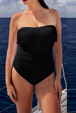 GORUNRUN-spring summer beach outfit Casual Solid Flounce Swimwears