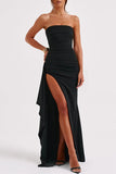 GORUNRUN- GORUNRUN-Graduation Gift Back to School Season Sexy Solid Backless Slit Strapless Irregular Dress Dresses