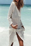 GORUNRUN-spring summer beach outfit Sexy Solid Tassel Hollowed Out Swimwears Cover Up