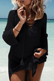 GORUNRUN-spring summer beach outfit Sexy Solid Tassel Hollowed Out Swimwears Cover Up