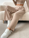 GORUNRUN Knitted Casual Plain Loose Pants