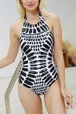 GORUNRUN-spring summer beach outfit  Wave Print Bikini Swimsuit