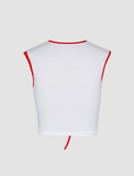 GORUNRUN-Ins Style Street Fashion Hollow Tie-up Crop Top