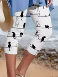 GORUNRUN JFN Animal Cats Casual Capris Leggings