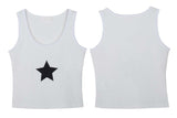 GORUNRUN-summer outfits y2k style casual spring outfits Star Embroidered Rib Cropped Tank Top