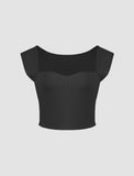 GORUNRUN-Ins Style Street Fashion Square Neck Ribbed Knit Sleeveless Top