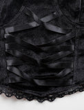 GORUNRUN-Ins Style Street Fashion Black Lace Halter Neck Corset Top