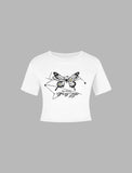 GORUNRUN-Ins Style Street Fashion Butterfly Pattern Crop Top