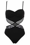 GORUNRUN-spring summer beach outfit  Black Sexy Backless Ladies Swimsuit