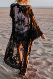 GORUNRUN-spring summer beach outfit  Sheer Shawl Beach Swimwear Cover-up