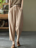 GORUNRUN Casual Plain Loose Cotton Pants