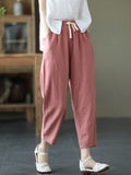 GORUNRUN Casual Plain Loose Cotton Pants