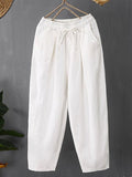 GORUNRUN Casual Plain Loose Cotton Pants