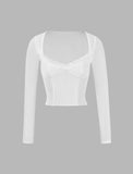 GORUNRUN-Ins Style Street Fashion Lace Mesh Long Sleeve Top