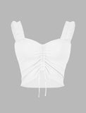 GORUNRUN-Ins Style Street Fashion Ruffled Drawstring Tank Top