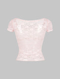 GORUNRUN-Ins Style Street Fashion Lace Paneled Square Neck Top