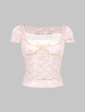 GORUNRUN-Ins Style Street Fashion Lace Paneled Square Neck Top