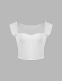 GORUNRUN-Ins Style Street Fashion Square Neck Ribbed Knit Sleeveless Top