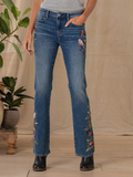 GORUNRUN Casual Loose Floral Denim Jeans