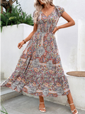 GORUNRUN  Paisley Ethnic V Neck Scramble Dress