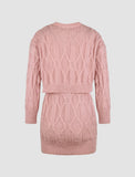 GORUNRUN-Ins Style Street Fashion Pink Knitted Twist Cardigan Sweater