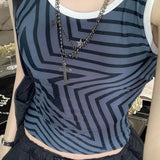 GORUNRUN-summer outfits y2k style casual spring outfits Contrast Trim Star Print Vintage Tank Top