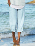 GORUNRUN Summer Linen Casual Solid Pants