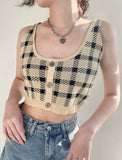 GORUNRUN-Ins Style Street Fashion Plaid U-Neck Tank Top