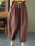 GORUNRUN Casual Plain Loose Cotton Pants