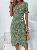 GORUNRUN  Vacation Floral V Neck Dress