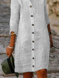 GORUNRUN  Loose Casual Striped Shirt Dress